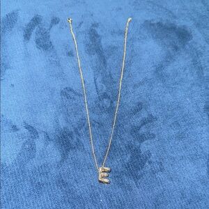 letter E Gold Initial Necklace fashion jewelry